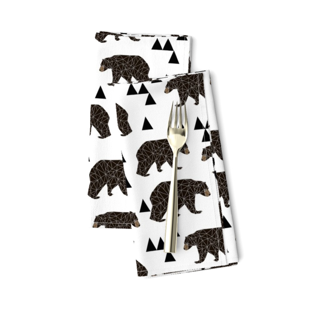 geometric bear // white trendy minimal cool scandinavian kids designs for trendy kids black and white design with triangles 
