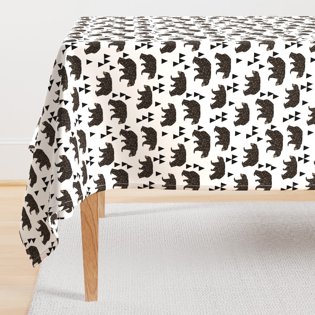 geometric bear // white trendy minimal cool scandinavian kids designs for trendy kids black and white design with triangles 