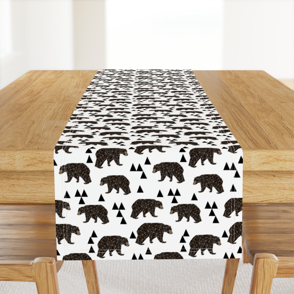 geometric bear // white trendy minimal cool scandinavian kids designs for trendy kids black and white design with triangles 