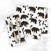 geometric bear // white trendy minimal cool scandinavian kids designs for trendy kids black and white design with triangles 