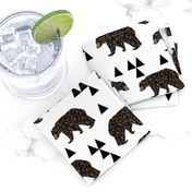 geometric bear // white trendy minimal cool scandinavian kids designs for trendy kids black and white design with triangles 