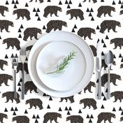 geometric bear // white trendy minimal cool scandinavian kids designs for trendy kids black and white design with triangles 