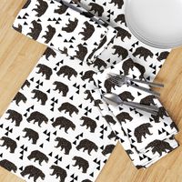 geometric bear // white trendy minimal cool scandinavian kids designs for trendy kids black and white design with triangles 