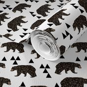 geometric bear // white trendy minimal cool scandinavian kids designs for trendy kids black and white design with triangles 