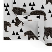 geometric bear // white trendy minimal cool scandinavian kids designs for trendy kids black and white design with triangles 