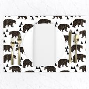 geometric bear // white trendy minimal cool scandinavian kids designs for trendy kids black and white design with triangles 