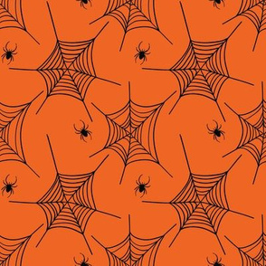 Spider Webs on Orange // Halloween Collection