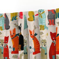 kittens in mittens // sand light knitting crafty fabrics for cat ladies