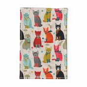 kittens in mittens // sand light knitting crafty fabrics for cat ladies