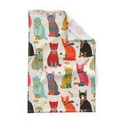 kittens in mittens // sand light knitting crafty fabrics for cat ladies