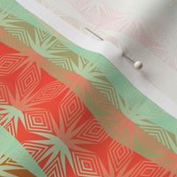 Modern geometrics in coral and mint