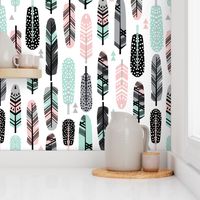 feathers pink and mint southwest boho kids cute nursery pink and mint baby design