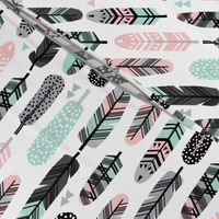 feathers pink and mint southwest boho kids cute nursery pink and mint baby design