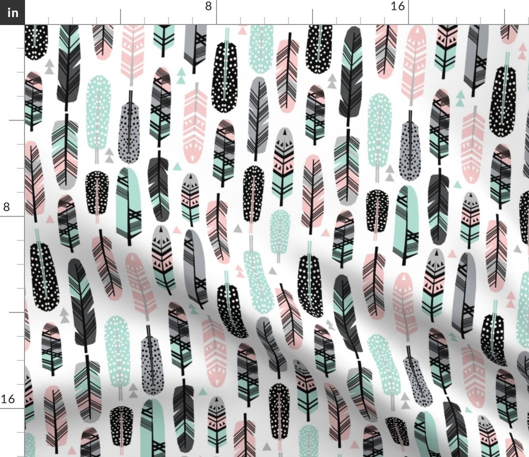 feathers pink and mint southwest boho kids cute nursery pink and mint baby design