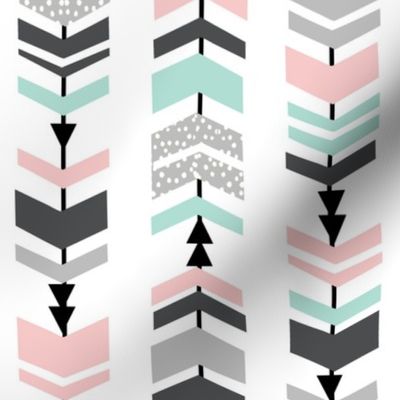 chevron pink mint grey charcoal kids nursery baby 