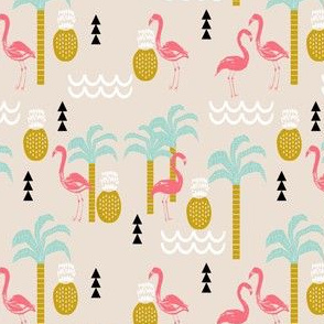 summer tropical pineapple flamingo kids summer print