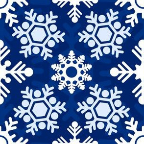 Christmas Holiday Winter Snow Pattern On Glacier Blue