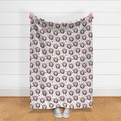 Cool scandinavian style lion and arrows safari animals kids illustration geometric pattern in beige and pink