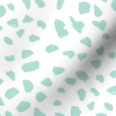 Pastel love brush spots and ink dots hand drawn modern illustration pattern scandinavian style pattern in soft mint