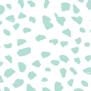 Pastel love brush spots and ink dots hand drawn modern illustration pattern scandinavian style pattern in soft mint