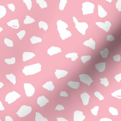 Pastel love brush spots and ink dots hand drawn modern illustration pattern scandinavian style pattern in soft pink