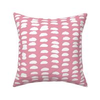 Pastel love brush strokes stripes and spots hand drawn ink illustration pattern scandinavian style in soft pink