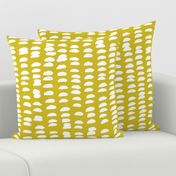 Pastel love brush sprinkles strokes stripes and spots hand drawn ink illustration pattern scandinavian style in mustard yellow