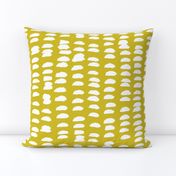 Pastel love brush sprinkles strokes stripes and spots hand drawn ink illustration pattern scandinavian style in mustard yellow