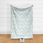 Pastel love hearts tossed hand drawn illustration pattern scandinavian style in soft mint