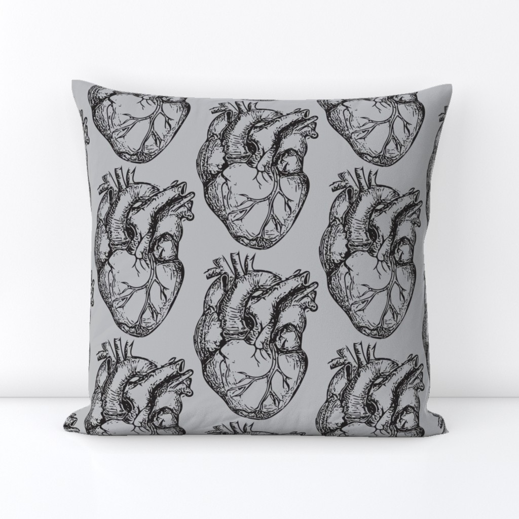 Hearts Anatomical on Soft Gray