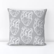 Hearts Anatomical White on Gray