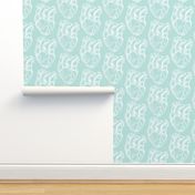 Hearts Anatomical White on Seafoam