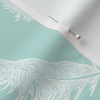 Feather Illustration White on Seafoam