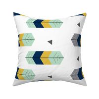 Feather Arrow - Mint, Mustard, Navy, Grey