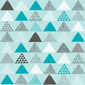 Triangles in Aqua Blue