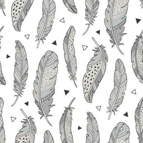 Feathers and triangles in Grey