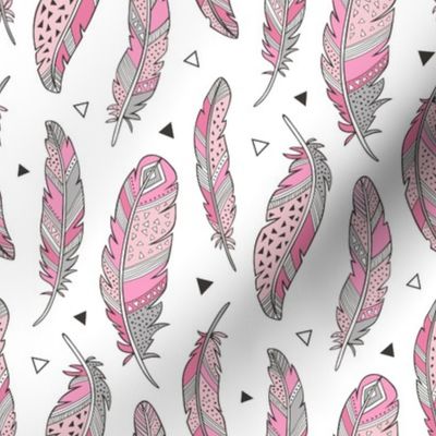 Feathers and triangles in Pink