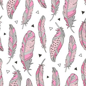 Feathers and triangles in Pink