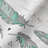 Feathers and triangles in Mint Green