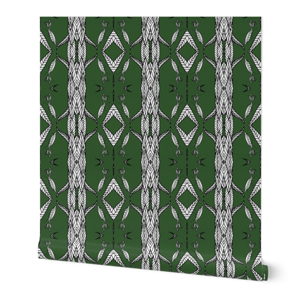 Geometric Mantis On Forest Green