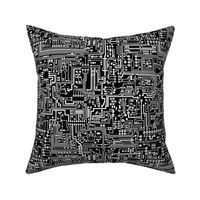 Circuit Board // White on Black // Small