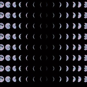 Holomoon Chart - Hologram Moon Lunar Phases on Black