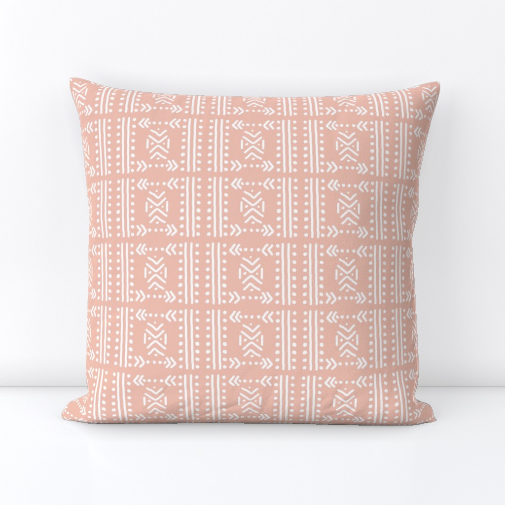 Mudcloth No.4 in Blush + White