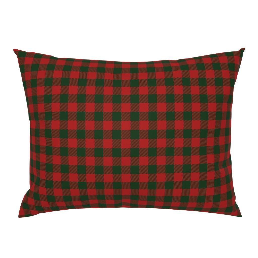 90's Buffalo Check Plaid in Christmas Red/Dark Green