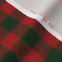 90's Buffalo Check Plaid in Christmas Red/Dark Green