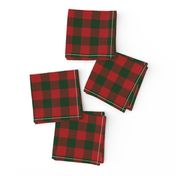 90's Buffalo Check Plaid in Christmas Red/Dark Green