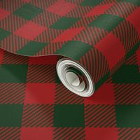 90's Buffalo Check Plaid in Christmas Red/Dark Green