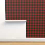 90's Buffalo Check Plaid in Christmas Red/Dark Green