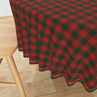 90's Buffalo Check Plaid in Christmas Red/Dark Green