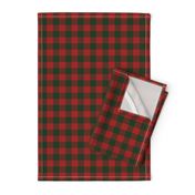 90's Buffalo Check Plaid in Christmas Red/Dark Green